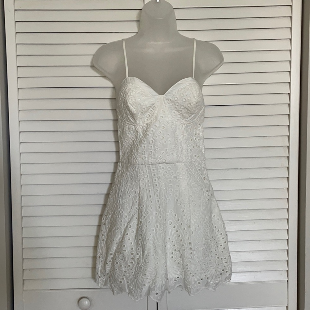 White Eyelet Romper New With Tags size XS